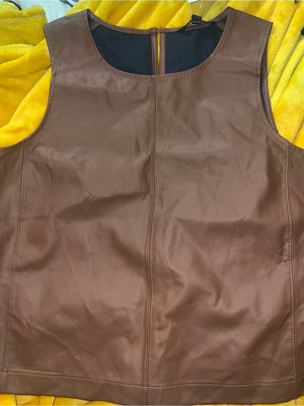 Banana Republic Brown Faux Leather Sleeveless Shell Top